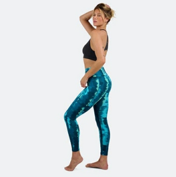 MeUndies MoveMe Side Pocket Legging in Teal Tie Dye, Size L & XL, High Waist,NWT - Picture 8 of 12